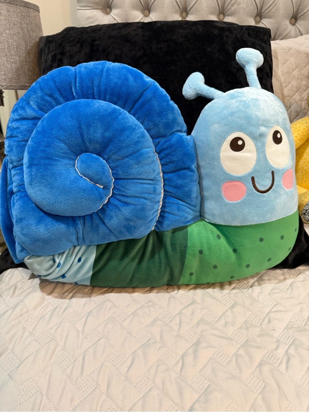 Ikea Pillow Brummig Cushion Snail Plush Toy Roll-up Tail Kids Room Decor Rainbow
